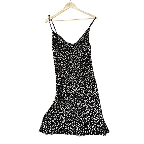 Dress Forum Dresses & Skirts - Dress Forum Satin Cowl Neck Patterned Mini Slip Dress Women's Size Medium